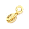 Brass Clear Cubic Zirconia European Dangle Pendants KK-D325-28G-05-2