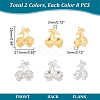 16Pcs 2 Colors Ion Plating(IP) 304 Stainless Steel Pendants STAS-UN0045-02-4