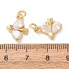 Brass Micro Pave Clear Cubic Zirconia Charms CU-E003-14G-B-3