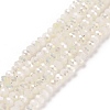 Half Plated Faceted Rondelle Electroplate Imitation Jade Glass Bead Strands X-EGLA-D020-3x2mm-05-1