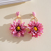 Raffia Cloth and Iron Stud Dangle Earrings WGBCEB0-01-1