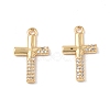 Brass Micro Pave Clear Cubic Zirconia Pendants KK-E068-VF236-2
