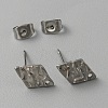 304 Stainless Steel Textured Geometry Stud Earring Findings with Hole STAS-WH0027-54L-1