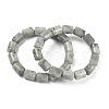 Column Natural Labradorite Beads Stretch Bracelets for Women Men BJEW-A148-01A-24-4