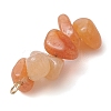 Gradient Color Natural Red Aventurine & Natural Sunstone & Natural Topaz Jade Chip Beaded Pendants PALLOY-JF02795-09-5