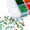 8000Pcs 10 Style 12/0 Frosted & Opaque Glass Seed Beads SEED-YW0001-46-6