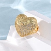 Brass Micro Pave Cubic Zirconia Adjustable Open Cuff Rings for Women RJEW-A072-02G-4