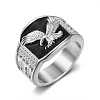 304 Stainless Steel and Enamel Finger Rings for Men FS-WG4515C-08-2