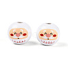Christmas Spray Painted Schima Wood Beads WOOD-T032-38B-3