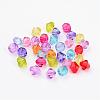 Mixed Color Chunky Dyed Transparent Acrylic Faceted Bicone Spacer Beads for Kids Jewelry X-DBB8mm-2