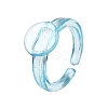 Children's Transparent Plastic Open Cuff Ring Components KY-C022-01-3
