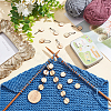 Nbeads Number 1~10 Wooden Beaded Knitting Row Counter Chains & Charms Locking Stitch Makers DIY-NB0010-23-5