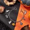 Halloween Theme 304 Stainless Steel Charm Bracelets for Women BJEW-JB10754-2
