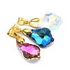 AB Color Plated Electroplate Glass Pendants PALLOY-JF05303-02-2