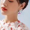 Enamel Mushroom Dangle Stud Earrings JE987A-1