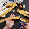 7M Polyester Jacquard Floral Ribbons SRIB-WH0011-140B-3