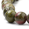 Natural Unakite Beads Strands G-S259-14-8mm-3