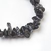 Natural Snowflake Obsidian Chip Beads Anklets AJEW-AN00229-04-2