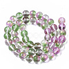Transparent Spray Painted Glass Bead Strands GLAA-N035-03C-B01-2