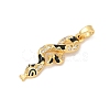 Brass Micro Pave Clear Cubic Zirconia Pendants KK-R221-01G-03-2