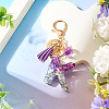 Alloy Resin Heart Keychains KEYC-TADJ0002-01G-K-4