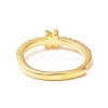 Clear Cubic Zirconia Initial Letter Adjustable Ring RJEW-C052-01G-K-3
