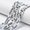 Electroplate Opaque Glass Beads Strands EGLA-A034-P8mm-F16-1