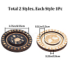 CREATCABIN 2Pcs 2 Colors Round Wood Bracelet Display Trays AJEW-CN0001-72-2