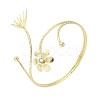 Flower Alloy Arm Cuff Bangles for Girl Women AJEW-A063-01G-G-4