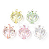 UV Plating Transparent Rainbow Iridescent Acrylic Beads OACR-T027-01-C-2