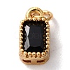 Real 18K Gold Plated Brass Inlaid Cubic Zirconia Charms ZIRC-L100-075G-07-2