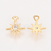 Brass Cubic Zirconia Charms ZIRC-Q002-143G-2
