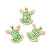 Rack Plating Brass Cubic Zirconia Pendants KK-K385-69G-2