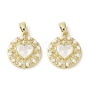 Brass Pave Shell Pendants KK-I708-15D-G-1