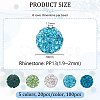 100Pcs 5 Colors Polymer Clay Pave Rhinestone Beads RB-OC0001-10B-2