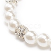 ABS Plastic Imitation Pearl  & Rhinestone Beaded Stretch Bracelet with Alloy Charm for Women BJEW-JB08526-03-6