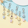 UV Plating Rainbow Iridescent Opaque Acrylic Mushroom Pendant Decoration HJEW-JM01176-4