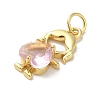 Rack Plating Brass Glass Pendants KK-P272-18A-G02-2