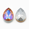 Pointed Back Glass Rhinestone Cabochons RGLA-T017-13x18mm-08-2