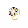 Brass Micro Pave Clear Cubic Zirconia Cuff Rings RJEW-S045-084D-NR-1