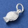 925 Sterling Silver Fish Charms with Jump Rings STER-E071-01S-04-2