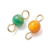 Dyed Natural Freshwater Shell Round Links Connector Charms PALLOY-JF05445-01-2