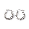 Brass Twist Hoop Earrings for Women EJEW-L234-088P-1