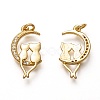 Brass Micro Pave Clear Cubic Zirconia Pendants LS-ZIRC-C020-04G-2
