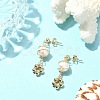 Natural Pearl Dangle Stud Earrings EJEW-JE05304-2