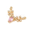 Brass Micro Pave Cubic Zirconia Pendants KK-F919-29G-01-2