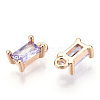 Brass Cubic Zirconia Charms LS-X1-KK-S350-367P-2