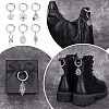 12Pcs 6 Styles Tibetan Style Alloy Spider Web & Spider Shoe Charms HJEW-PH02287-5