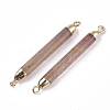 Electroplate Natural Strawberry Quartz Links connectors G-S344-73G-2