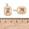 Brass Micro Pave Cubic Zirconia Pendants KK-C172-21G-3